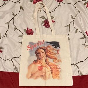 Artistic Cream Canvass Bag from Italy